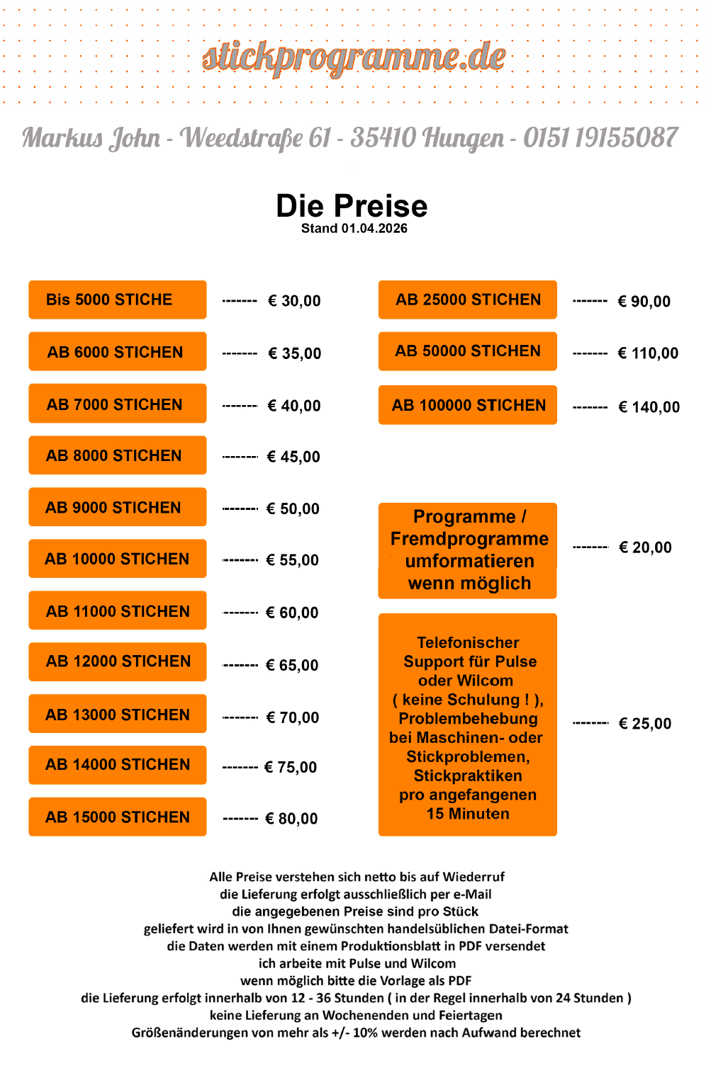 Preisliste